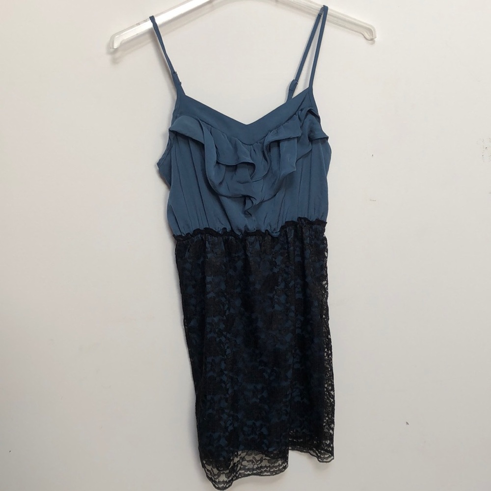 Blue and black lace dress